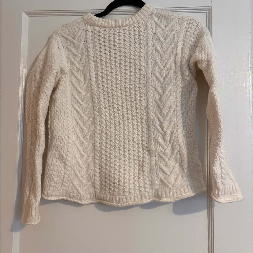 MADEWELL Women's Ivory Cable Knit Sweater - Picture 4 of 4